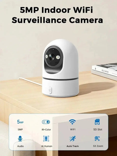 PEGATAH 5MP One - Touch Call Indoor Baby Monitor WiFi Color Night Vision - stepyours.com