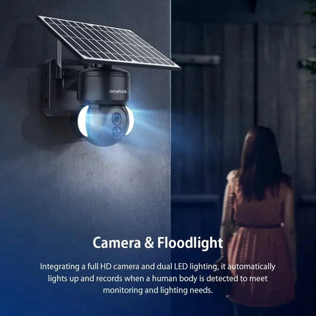 Shiwojia WiFi Solar Powered Security Camera 4MP Outdoor