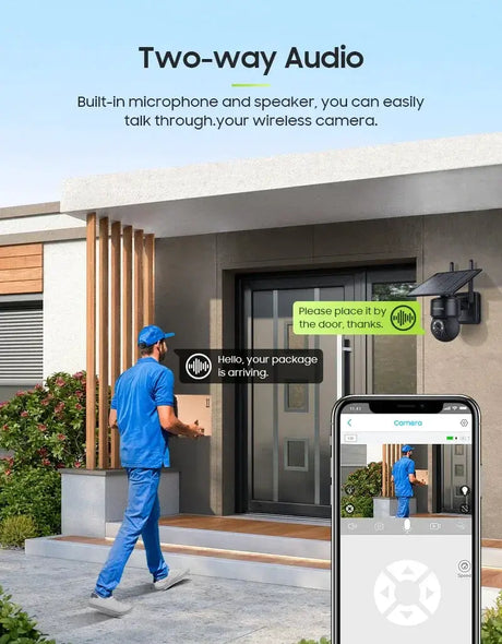 Shiwojia Wifi Wireless PTZ Solar Camera 4G SIM Outdoor 4MP