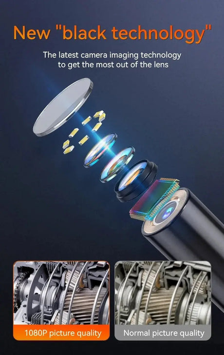 Industrial Endoscope Camera 2.4 Inch IPS LCD 1080P IP67 Waterproof Borescope - stepyours.com