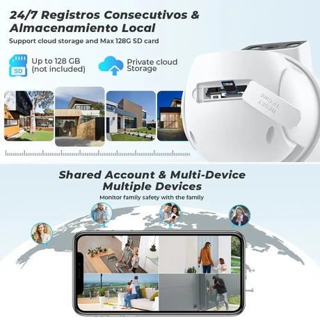 BESDER O-Kam Pro - Dual Screen 4K Outdoor PTZ WiFi Camera With Human Detection by stepyours.com