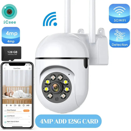 4MP Outdoor WiFi Camera PTZ 2K HD AI Auto Tracking Night Vision - stepyours.com