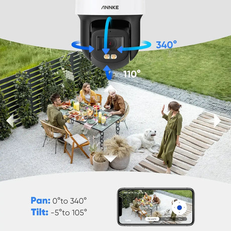 ANNKE 3K 5MP PoE PT Security Camera With Color Night Vision