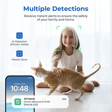 IMILAB C22 Indoor Baby Monitor AI Detection 360 PTZ Night Vision Xiaomi Home App - stepyours.com