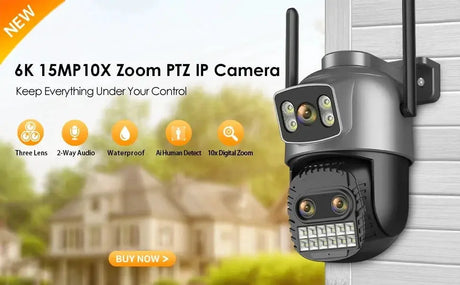 BESDER 10MP Dual - Lens Outdoor WiFi IP Camera - Auto - Tracking and Night Vision - stepyours.com