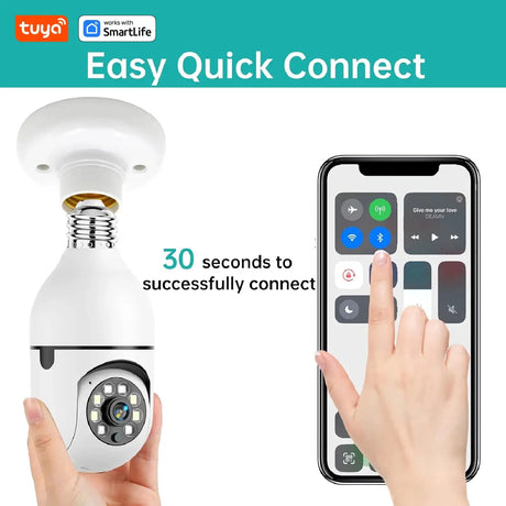 Tuya 1080P 2.4G E27 WiFi Bulb Surveillance Camera Night Vision Two Way Audio - stepyours.com