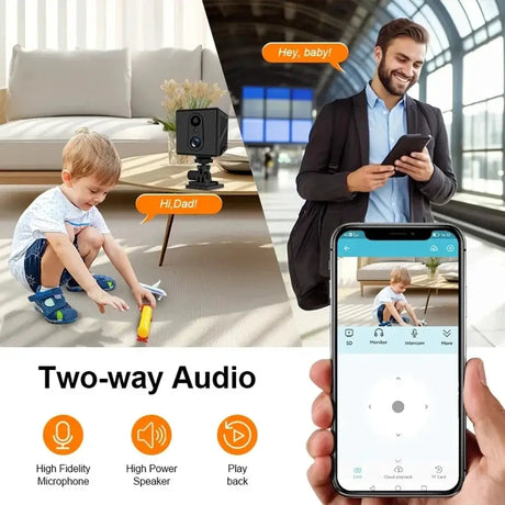 5MP Mini Camera 4G IP CCTV Two Way Audio 3000mAh Battery 64GB Night Vision - stepyours.com