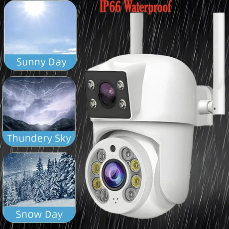 Tuya 8MP WiFi PTZ IP Camera With Dual Lens And Dual Screen Night Vision Outdoor - stepyours.com