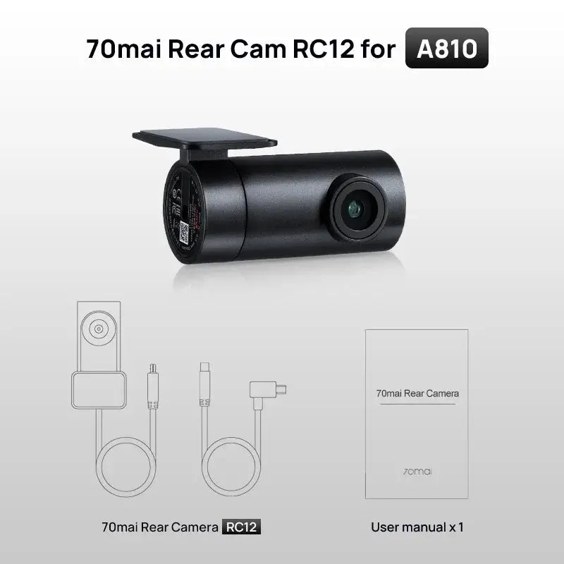 70Mai RC12 Rear Cam Dual Channel Interior Dash Cam With Parking Recording A810 - stepyours.com
