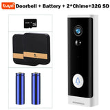 Tuya WIFI Doorbell 1080P Wireless Security Camera DC AC Battery Powered Smart Home Monitor With Alexa Google Door bell Camera by stepyours.com