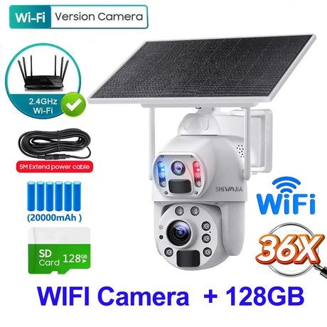 SHIWOJIA Solar 4G Security Camera With 360 Night Vision And 36X Zoom - stepyours.com