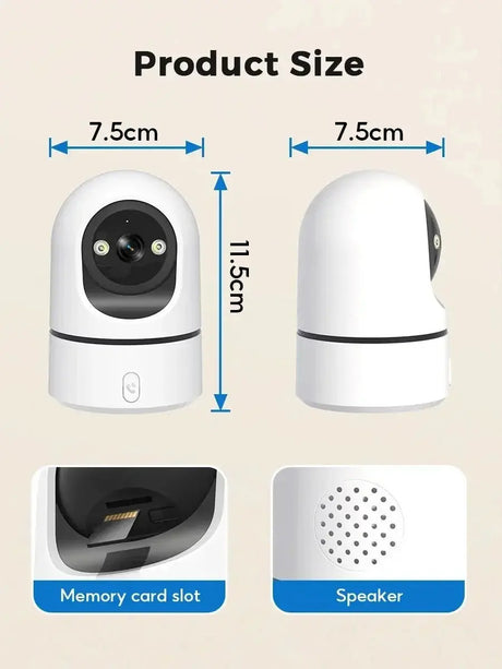 PEGATAH 5MP One - Touch Call Indoor Baby Monitor WiFi Color Night Vision - stepyours.com