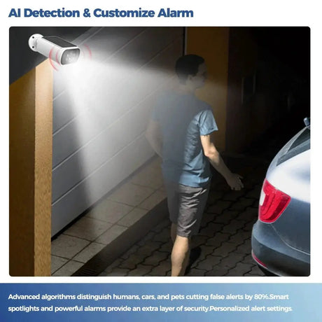 Alevio 2.5K Outdoor Solar Camera Wireless AI Security With Night Vision Hooks - stepyours.com