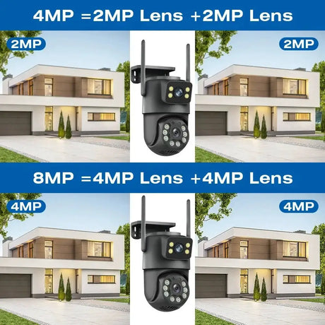 Icsee 8MP WiFi PTZ CCTV Camera Dual Screen Auto Tracking Night Vision Outdoor - stepyours.com