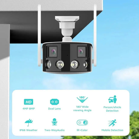 Besder 8MP 4K Dual Lens WiFi IP Camera AI Human Detection Outdoor Security - stepyours.com
