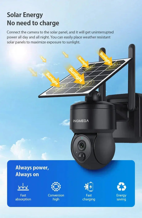 INQMEGA Mini Wifi HD Solar Camera Mobile Tracking Cam