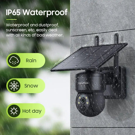 Shiwojia Wifi Wireless PTZ Solar Camera 4G SIM Outdoor 4MP
