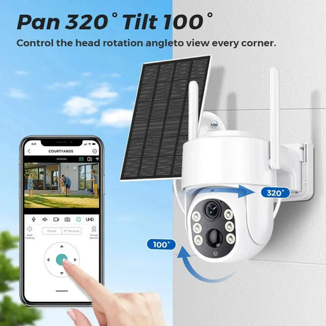 Abuntu 5MP Solar Outdoor Camera - Wireless WiFi with 7800mAh Battery Hooks - stepyours.com