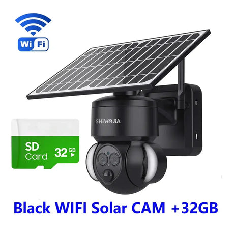 Shiwojia 6MP Solar Camera With 4G Sim Card Outdoor 12X Zoom
