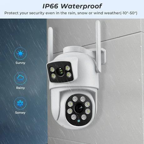 BESDER O-Kam Pro - Dual Screen 4K Outdoor PTZ WiFi Camera With Human Detection by stepyours.com