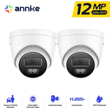 ANNKE 12MP Outdoor Dual Light PoE Security Camera IP67 Night Vision C1200 - stepyours.com