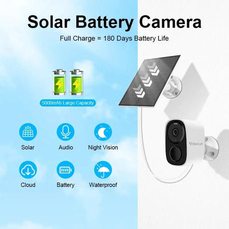 Vstarcam CB54 TZ 2K Solar Wireless Battery Security Camera With PIR Motion Alarm - stepyours.com