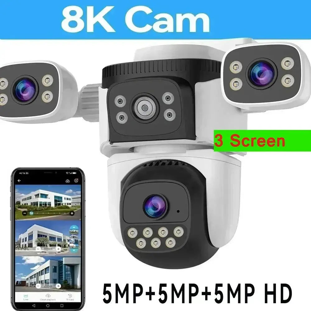 Outdoor WiFi PTZ CCTV Camera With 5X Zoom Four Lens Night Vision - stepyours.com