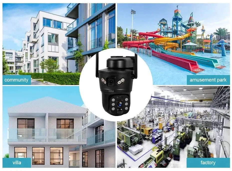 KERUI Outdoor Waterproof Solar Camera 6MP Dual Lens With 4G SIM And WiFi - stepyours.com