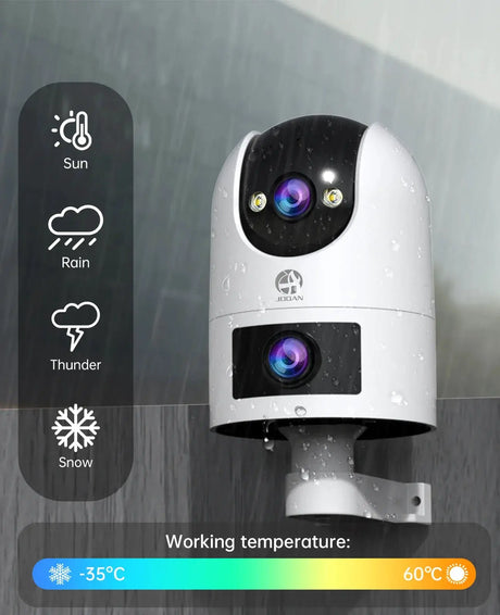 JOOAN 4K Outdoor 5G Wifi Surveillance Camera Dual Lens Auto Tracking PTZ CCTV - stepyours.com