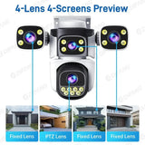 Outdoor WiFi PTZ CCTV Camera With 5X Zoom Four Lens Night Vision - stepyours.com