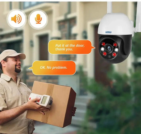 KERUI Outdoor PTZ WiFi Security Camera - 8MP UHD Tuya AI Detection Hooks - stepyours.com