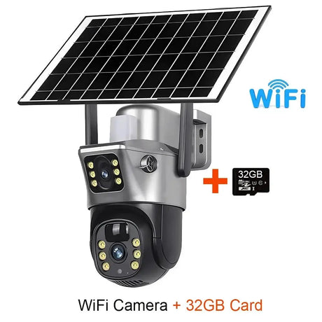 V380 Pro Solar Security Camera - Dual Lenses 8MP 4K PIR Night Vision Outdoor - stepyours.com