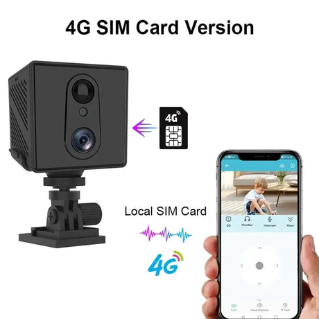 5MP Mini Camera 4G IP CCTV Two Way Audio 3000mAh Battery 64GB Night Vision - stepyours.com
