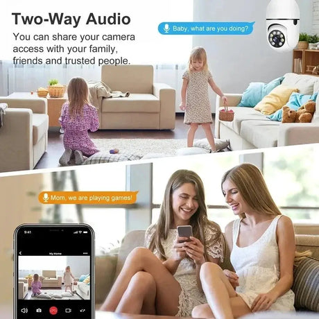 GEMODI 2.4G E27 WiFi Bulb Camera 1080P Night Vision Motion Two Way Audio - stepyours.com