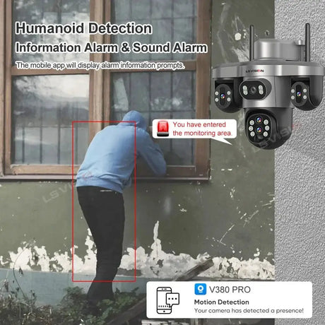 LS Vision 20MP Solar WiFi Surveillance Camera V380 Pro 10X Optical Zoom Outdoor - stepyours.com