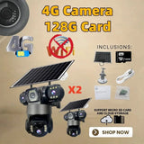 2 Pack Outdoor Security Camera System - 15MP Triple Lens 4G Solar Auto Tracking - stepyours.com