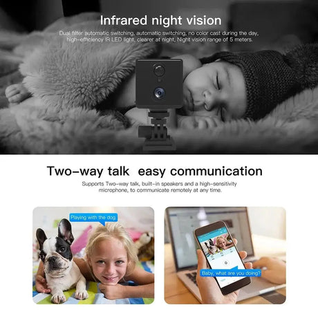 5MP Mini Camera 4G IP CCTV Two Way Audio 3000mAh Battery 64GB Night Vision - stepyours.com