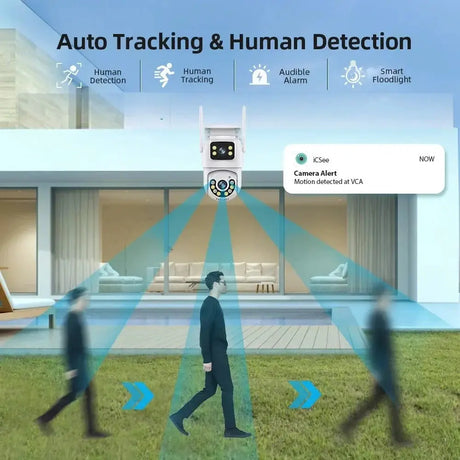 Outdoor Wireless Security IP Camera 4K 8MP Dual Lens - AI Auto Tracking - stepyours.com