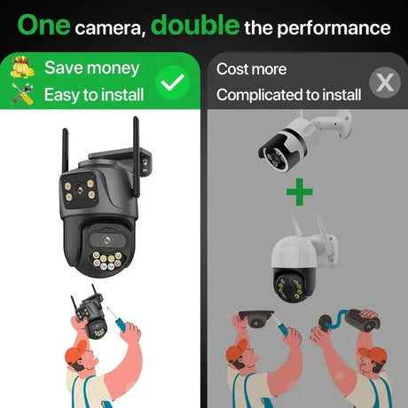 4K Dual Lens Outdoor AI Surveillance Camera Auto Tracking