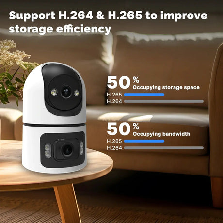 Moes Tuya WiFi 4MP Dual Lens Indoor Cam With Night Vision Motion Two Way Audio - stepyours.com