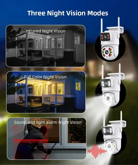 Tuya 8MP WiFi PTZ IP Camera With Dual Lens And Dual Screen Night Vision Outdoor - stepyours.com