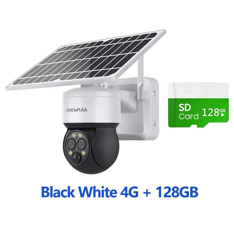 Shiwojia 4G Sim Solar Camera With WiFi 6W Dual Lens 12X Zoom