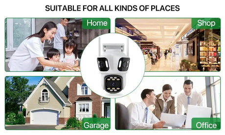 WONSDAR Three Lens Three Screen IP Camera - AI Auto Tracking For Total Security - stepyours.com