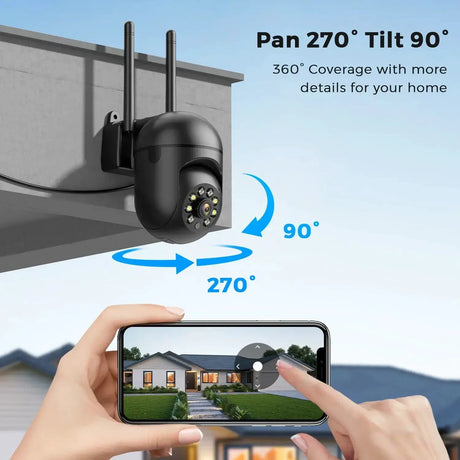 Mini PTZ WiFi Camera 4MP 2K ICsee Surveillance 5X Digital Zoom HD Night Vision - stepyours.com