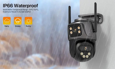 WONSDAR Dual Lens PTZ WiFi Camera Outdoor AI Security iCSee.add Hooks - stepyours.com