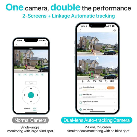 4K 8MP HD WiFi PTZ Camera Outdoor Dual Lens AI Tracking - ESCAPION