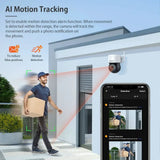 INQMEGA 5MP Tuya Outdoor PTZ Camera Ai Human Detect