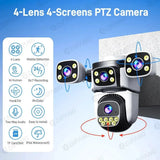 Outdoor WiFi PTZ CCTV Camera With 5X Zoom Four Lens Night Vision - stepyours.com