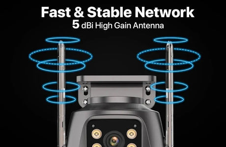 WONSDAR Outdoor WiFi IP Camera - 8x Zoom Triple Lens PTZ With Auto Tracking - stepyours.com