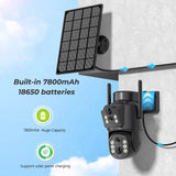 8MP 4K Solar WiFi Outdoor Camera Built In Battery Dual Lens 2K Surveillance - stepyours.com